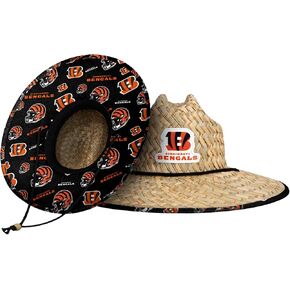 FOCO NFL Unisex Adult Official Primary Logo Boonie Beach Drawstring Straw Sun Hat