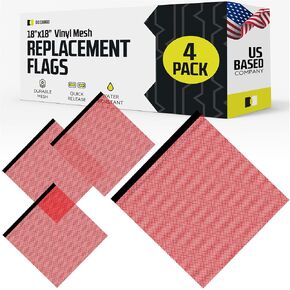 DC Cargo Quick Release Flag Mount Warning Flags for Truck Loads & Cars - DOT Compliant Mesh Safety Red Wide Load Flags | Oversize Load Flags for use with Oversized Load Signs - 2 Pack, 18" x 18" in Saudi Arabia