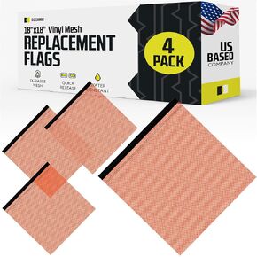 DC Cargo Quick Release Flag Mount Warning Flags for Truck Loads & Cars - DOT Compliant Mesh Safety Red Wide Load Flags | Oversize Load Flags for use with Oversized Load Signs - 2 Pack, 18" x 18"