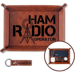 INNObeta Ham Radio Gifts for Men, Ham Radio Accessories, Valet Tray for Male, Bedside Tray with Keychain - Ham Radio Operator in Saudi Arabia