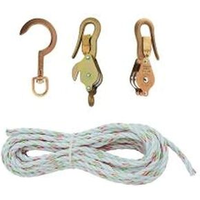 Klein Tools H1802-30S Block and Tackle with Block 267, Anchor Hook 259, Spliced to Block 268, Made in USA