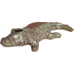 Creative Co-Op Stoneware Alligator Match Holder, Green