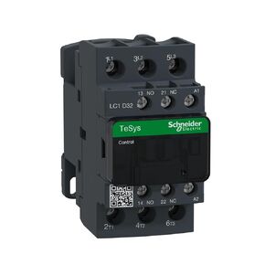 LC1-D32B7 | LC1D32B7 | SCHNEIDER CONTACTOR 15KW 32A AC-3 3P + 1N/O & 1N/C AUX 24VAC Coil