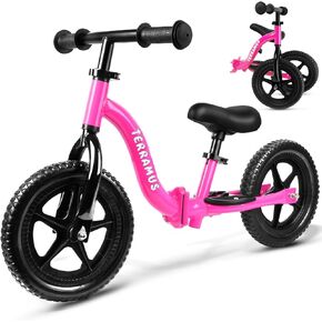 Toddler Balance Bike 2 Year Old, Toys for 24 Months to 5 Years Old Girls Boys, 12 Inch Push Sport Bicycle Adjustable Seat & Handlebar Early Training Bike Steady Balancing Best Gifts for Kids