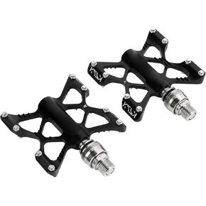 SUNGOOYUE 1 PCS Quick Release Pedals, Aluminum Alloy Pedals, Suitable for Road and Mountain Folding (Black (Boxed))