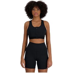 New Balance Women's Nb Sleek Medium Support Pocket Zip Front Bra