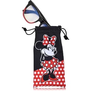 Disney Minnie Mouse Blue Light Blocking Glasses with Pouch Computer Glasses for Women Eyewear Screen Protection
