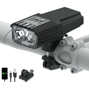 Navi1600 Lumen Dual Light LED Smart Bike Light,6700 mAh USB-C Rechargeable Bicycle Front Light,Functions as Portable Battery Bank,Both Wide-Flood and Narrow Beam Lighting,Auto On/Off,IPX6 Waterproof.