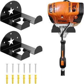 حامل أداة تشذيب الأعشاب على الحائط للتركيب على الحائط عالي التحمل في المرآب والحديقة وأداة كهربائية لتخزين أدوات تشذيب العشب وتشذيب التحوط (عبوة من قطعتين، أسود) in Kuwait