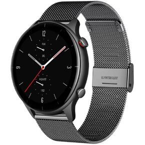 ViCRiOR Compatible with Amazfit Bip 5 / GTR 4/ GTR 3 / GTR 3 Pro/GTR 2 / GTR 2e / GTR 47mm Bands, 2 Pack Stainless Steel + Mesh strap Bracelet Replacement for Amazfit Stratos