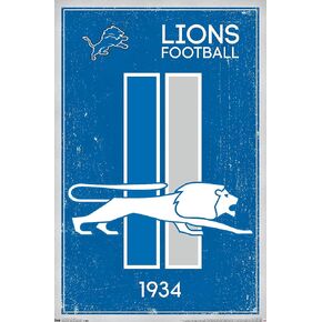Trends International NFL Detroit Lions - Retro Logo 14 Wall Poster, 22.375" x 34", Premium Unframed Version