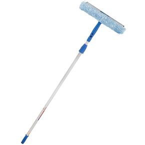 Unger Professional 2-in-1 Squeegee & Scrubber - 14" Window Cleaning Tool & 8’ Connect & Clean Pole – Cleaning Supplies, Squeegee for Window Cleaning, Commercial & Residential Use, Microfiber Sleeve