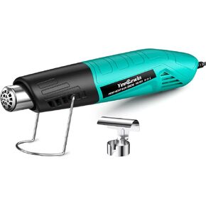 Heat Gun, 380W Fast Heat Mini Hot Air Gun with 2-Temp Settings 480°F~850°F(249°C-455°C) Overload Protection Reflector Nozzle, 4.9Ft Long Cable for Shrink Wrap,Vinyl, Crafts, Epoxy Resin