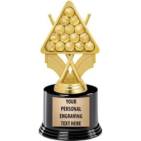 Billiard Trophy, 7.25" Pool Billiards Trophy with 5 Lines of Free Engraving Prime