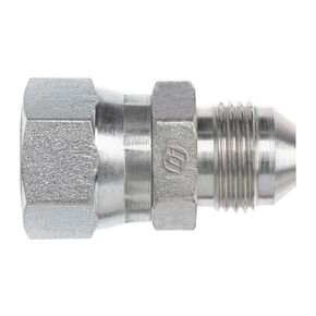 Brennan Industries FS6504-08-08 Steel Straight O-Ring Face Seal Fitting, 13/16"-16 NPT x 3/4"-16 NPT Thread, 1/2" Female Face Seal Swivel x 1/2" Male JIC