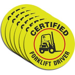 | Certified Forklift Operator Sticker (6 Pcs) - Strong Adhesive, Durable, Waterproof, UV Resistant Forklift Sticker - Perfect for Hard Hat and Others