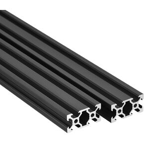MECCANIXITY 2 Pcs V Slot 2040 Aluminum Extrusion European Standard 500mm 19 Inch Length Anodized Rail Black for CNC DIY 3D Printer and Industrial