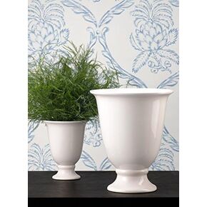 Serene Spaces Living Large White Porcelain Footed Bowl, Round Pedestal Compote Bowl, Fruit Holder, Flower Container, Dessert Display for Kitchen Counter, Table Centerpiece, 9.75" Diameter & 5.5" Tall