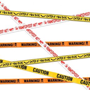 29.86ft Halloween Caution Tape, 4 Styles Zombie Caution Tape Danger Tape Halloween Fright Tape Halloween Sign Scary Tape Warning Tape for Decorations Haunted House Danger Areas Zombie Party