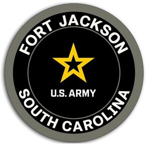Round Fort Jackson Base Sticker (South Carolina Logo Insignia sc Vinyl Decal for car, Laptop (3 inch) U.S. Army Licensed