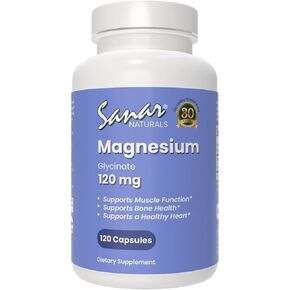 Sanar Naturals Magnesium Glycinate - Supports Muscle, Heart, Bone, Nerve, Calm Sleep, & Metabolism Health - Non-GMO, Gluten Free, Magnesium Supplement,120 Capsules
