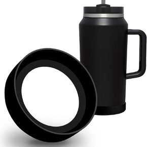 MIMORE Boot for Stanley 64 oz, Silicone Cup Boot Cover Compatible with Quencher H2.0 64 oz Tumbler Boot Stanley Bottom Protector, Black