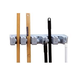 Carlisle FoodService Products 4073700 Roll ’N Grip ABS Plus Broom and Brush Holder, 16-1/2" Length x 2-3/4" Height x 3-1/2" Depth, Light Blue