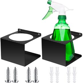 2 Pcs Spray Bottle Holder Brushed Stainless Steel Storage Rack Home Garage Solid Spray Can Holder Easy Install Wall Mount Craft Workspace Paint Spray Bottle Rack with Hardware in Saudi Arabia