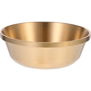 Zerodeko Copper Offering Bowl, Sushi Dipping Bowl Decorative Bowl Small Individual Saucers Bowl Golden Wealth Porsperity Cornucopia Bowl Fengshui Treasure Basin for Home Temple 7cm