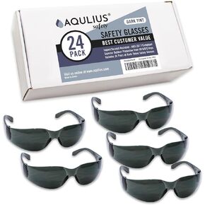 Aqulius Bulk Tinted Safety Glasses (Protective Shaded Safety Sunglasses For Men & Women) UV Resistant, ANSI Z28.1