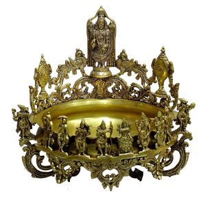 eSplanade - Brass Balaji, Dashavtar, Shankh, Chakra Urli Traditional Bowl Showpiece - Big Size - 17" Inches | Home Decor | Vastu for Home