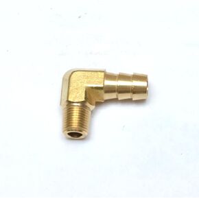 3/8" Hose ID/Hose Barb to 1/8" Male NPT MIP MPT 90 Degree L Right Angle Elbow Brass Fitting Fuel/Air/Water/Boat/Gas/Oil WOG