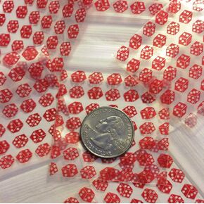 200-1.25" x 1.25" Red Dice Small