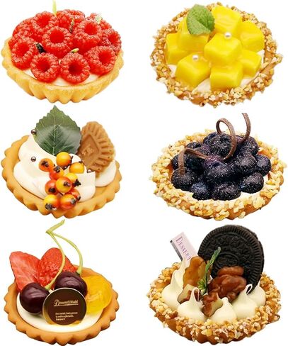 6Pcs Artificial Simulation Fake Cake Cupcakes Model, 3 inch Fake Pie Pastries Muffins Desserts, Realistic Faux Cake Food Props Fits for Photography Kitchen Home Wedding Display Bakery Party Decoration in Saudi Arabia
