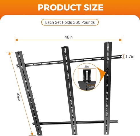BEAMNOVA رف تخزين المرآب العلوي، قضبان صندوق السقف تخزين رفوف تخزين سقف المرآب المعدنية الثقيلة، نظام السكك الحديدية تخزين حمل علوي، تخزين الصندوق العلوي (أسود) 48 بوصة × 48 بوصة in Kuwait