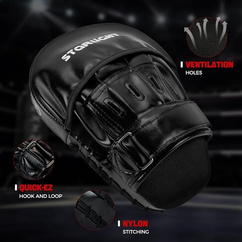 Punching Mitts for Men, Women, & Kids, Focus Mitts for Martial Arts & Boxing Training,Curved Punching Mitts for Boxing and MMA 2PCS (PU Leather) in Kuwait