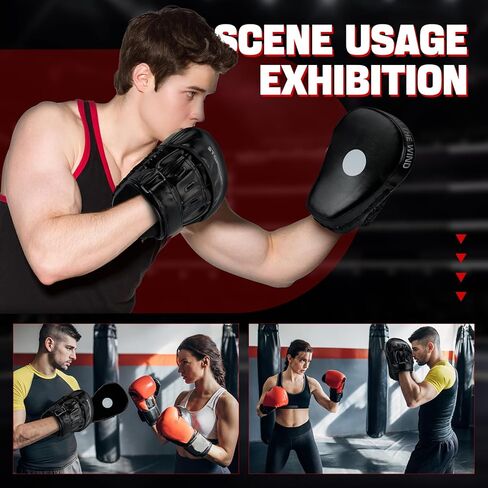 Punching Mitts for Men, Women, & Kids, Focus Mitts for Martial Arts & Boxing Training,Curved Punching Mitts for Boxing and MMA 2PCS (PU Leather) in Kuwait
