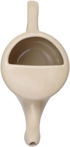 وعاء نيتي من السيراميك من كيماك بلس مع فتحة أنف مانعة للتسرب، سعة أفضل - يحمل 350 مل - مع قبضة مريحة - خالي من الرصاص وآمن للاستخدام في الميكروويف وغسالة الأطباق in Kuwait