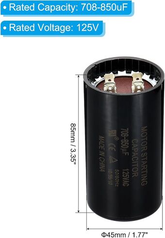 مكثف بدء تشغيل المحرك PATIKIL، 378-454 فائق التوهج/Mfd 110-125 فولت 50/60 هرتز CD60 مكثف تشغيل المحرك لبدء تشغيل المحرك الكهربائي in Saudi Arabia