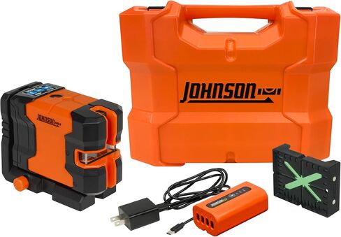 Johnson Level & Tool JLD300-GN2D Laser Level, Self-Leveling Cross-Line & 2 Dot Laser with GreenBrite® Technology, Magnetic Base, Hard-shell Carry Case, Lithium Ion Battery, Magnetic Target in Saudi Arabia
