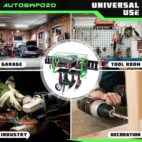 E-Track Power Tool Organizer, Heavy Duty Metal Tool Shelf, Utility Storage Rack in Trailers, Garages and Trucks with E-Track (Green) in Saudi Arabia
