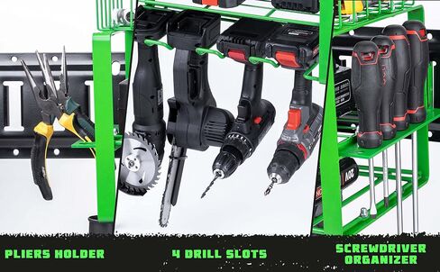E-Track Power Tool Organizer, Heavy Duty Metal Tool Shelf, Utility Storage Rack in Trailers, Garages and Trucks with E-Track (Green) in Saudi Arabia