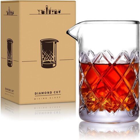 Cocktail Mixing Glass - 18 OZ Crystal Cocktail Stirring Glass, Thick Weighted Bottom - Bar Bartenders Tools Mixing Glass for Craft Bars & Professional Bartenders in Saudi Arabia