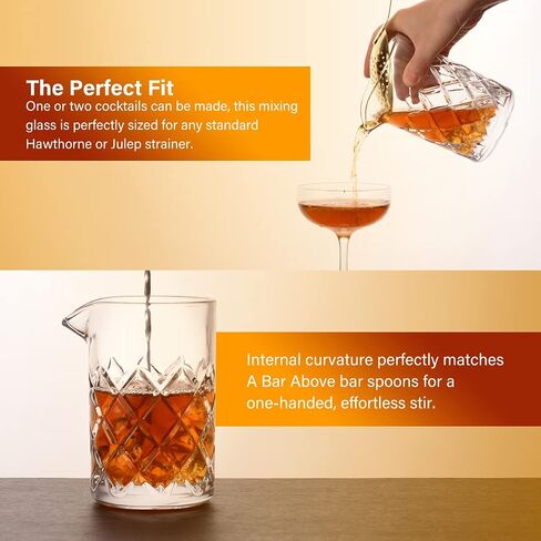 Cocktail Mixing Glass - 18 OZ Crystal Cocktail Stirring Glass, Thick Weighted Bottom - Bar Bartenders Tools Mixing Glass for Craft Bars & Professional Bartenders in Saudi Arabia
