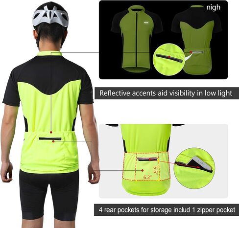 ARSUXEO Men's Short Sleeves Cycling Jersey Bicycle Bike Shirt Zipper pocket 655 in Saudi Arabia