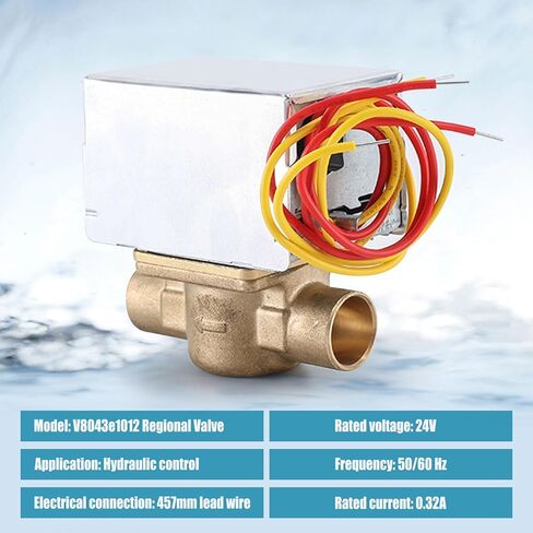 صمام منطقة مزود بمحرك، V8043E1012 استبدال صمام المنطقة محرك صمام المنطقة 3/4 بوصة، صمام مياه 24 فولت بسعة 3.5 السيرة الذاتية، 18 بوصة صمام الملف اللولبي النحاسي الذي يتم تشغيله مباشرة صمام الملف اللولبي ثنائي الاتجاه in Kuwait