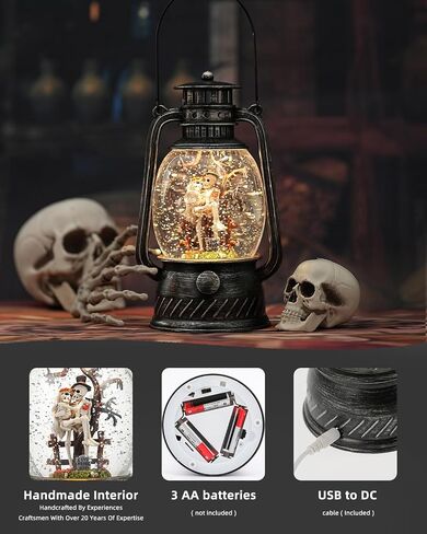 Harvest Scarecrow Fall Snow Globe, Lighted Snow Globe Lantern with Swirling Glitter, Battery Powered Autumn Fall Harvest Thanksgiving Home Decoration in Kuwait