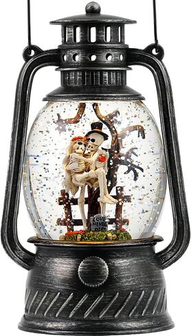 Harvest Scarecrow Fall Snow Globe, Lighted Snow Globe Lantern with Swirling Glitter, Battery Powered Autumn Fall Harvest Thanksgiving Home Decoration in Kuwait