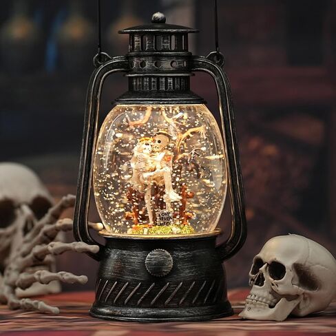Harvest Scarecrow Fall Snow Globe, Lighted Snow Globe Lantern with Swirling Glitter, Battery Powered Autumn Fall Harvest Thanksgiving Home Decoration in Kuwait