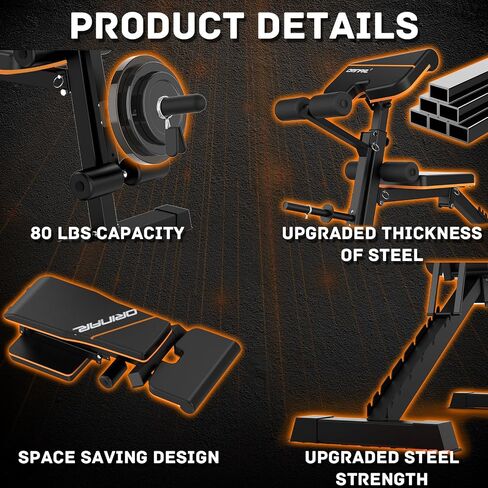 Orinar Weight Bench Press, Strength Training Adjustable Workout Benches for Full Body, Gym Benches for Incline Decline Exercise in Saudi Arabia